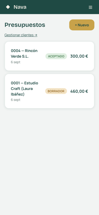 Presupuestos en Nava